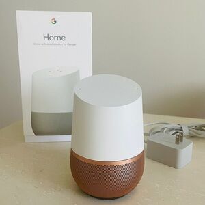 Copper Google Home Base w Voice Assistant Adapter Original Box Works Great